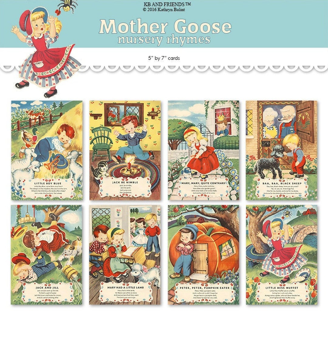 Mother Goose Nursery Rhyme Digital Cards, 5&amp;quot; X 7,&amp;quot; To Print And pertaining to Printable Mother Goose Nursery Rhymes