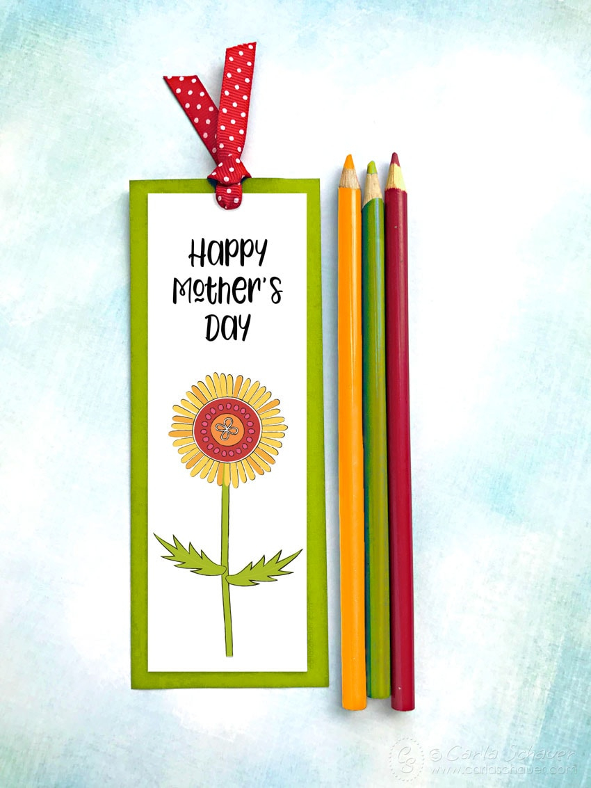 Mother&amp;#039;S Day Bookmark To Color - Carla Schauer Designs pertaining to Mother&amp;#039;S Day Bookmark Printable Free
