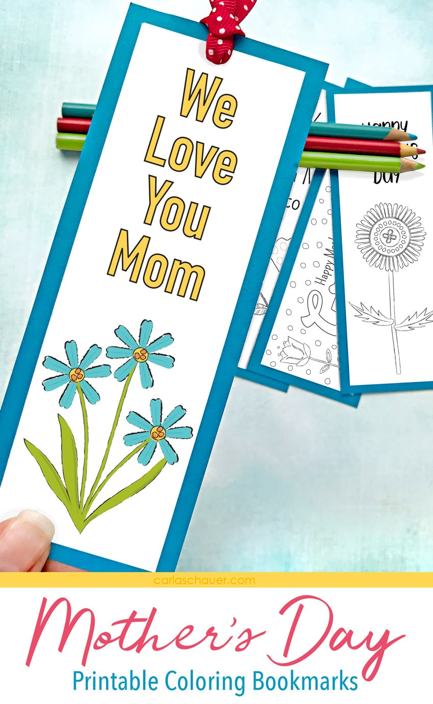 Mother&amp;#039;S Day Bookmark To Color - Carla Schauer Designs with Mother&amp;#039;S Day Bookmarks Printable Free