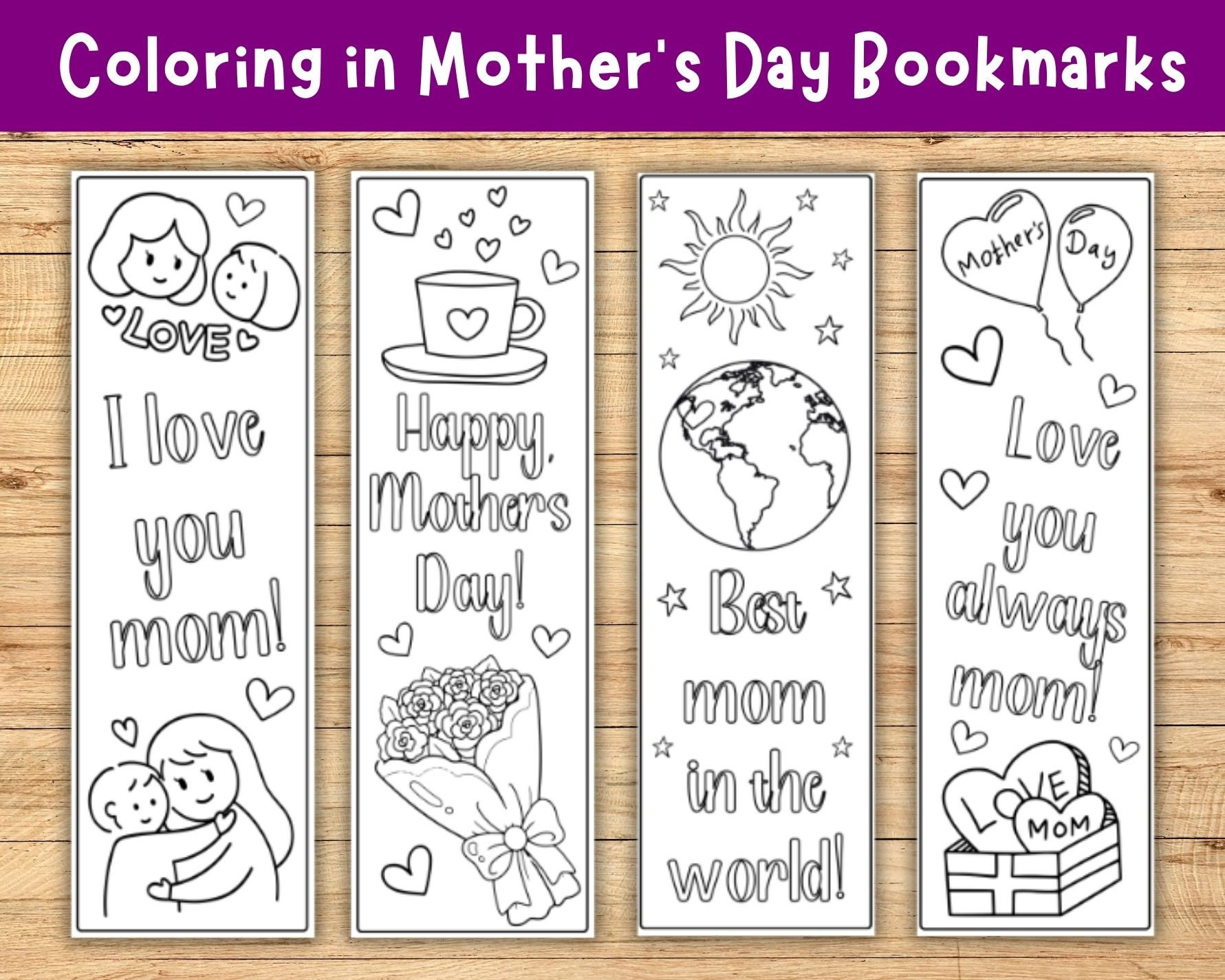 Mother&amp;#039;S Day Coloring In Bookmarks, Color Your Own Bookmarks For with regard to Mother&amp;amp;#039;s Day Bookmarks Printable Free