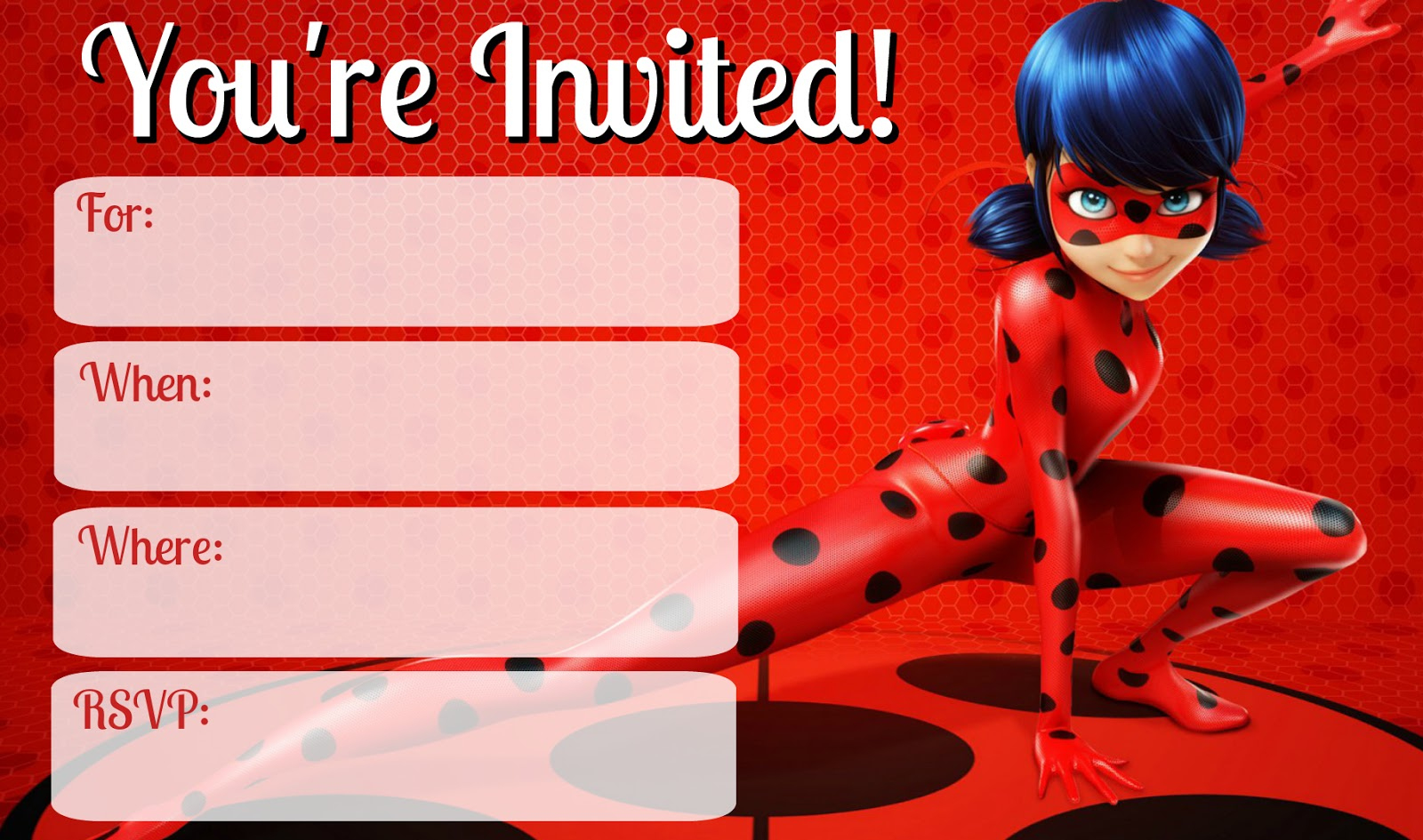 Musings Of An Average Mom: Miraculous Party Invitations intended for Free Printable Miraculous Ladybug Invitation Template