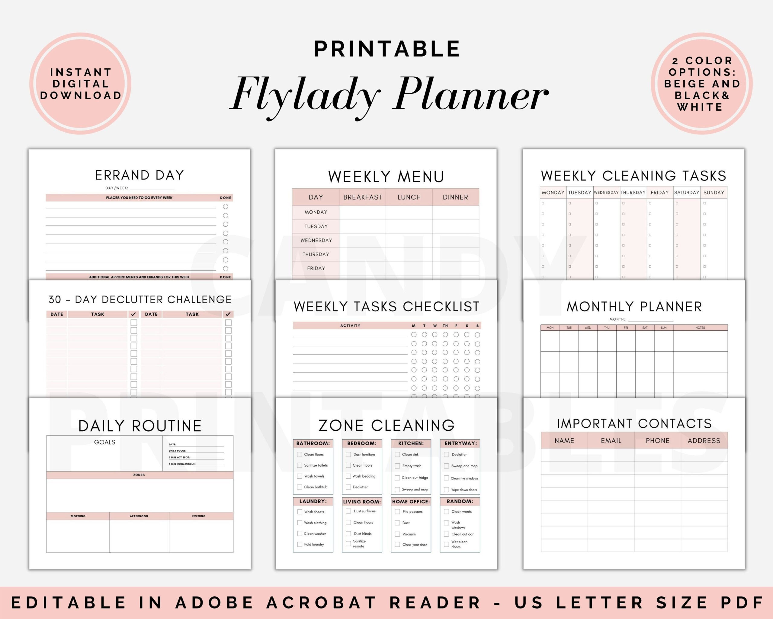 My Flylady Control Journal | Home Binder | Free Printable with Free Fly Lady Printables