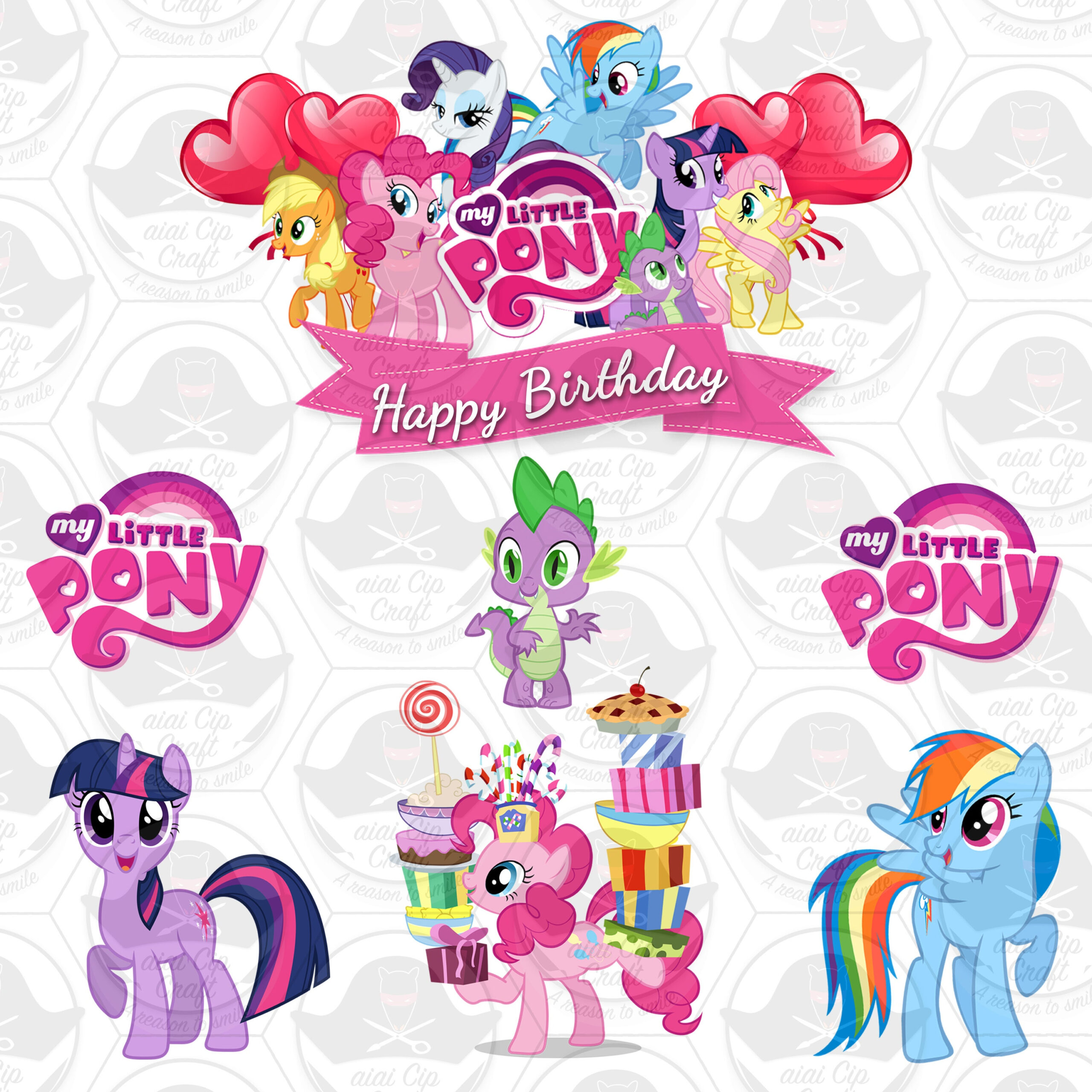 My Little Pony Cake Topper Digital Template - Etsy intended for Print Little Pony Cake Topper Printable