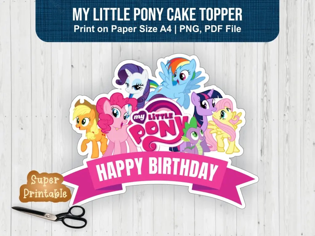 My Little Pony Cake Topper Png Printable Cut File | Vectorency with regard to Print Little Pony Cake Topper Printable