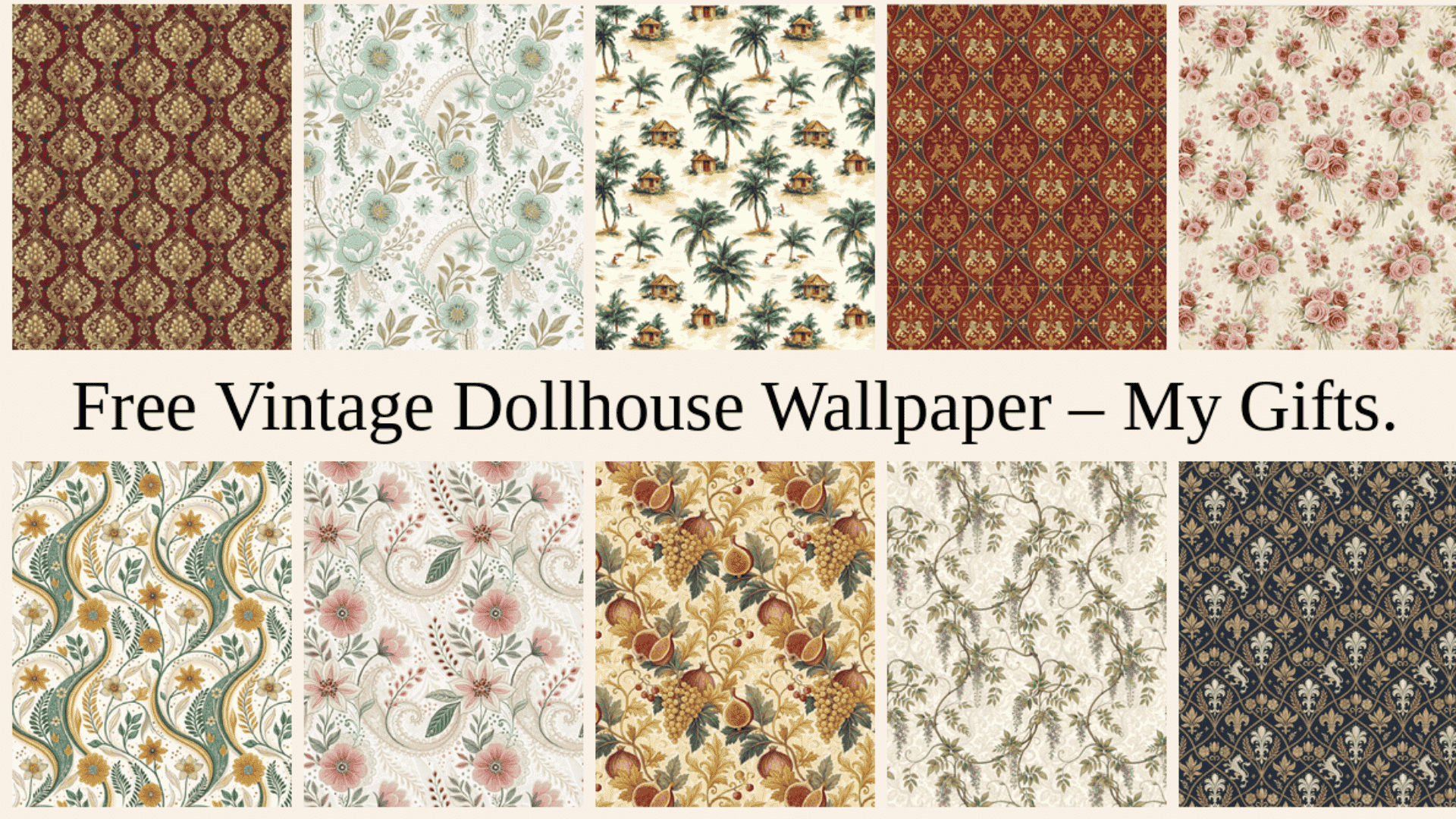 My Most Favorited Dollhouse Wallpaper Printables – Now Free For You! - in Free Printable Dollhouse Wallpaper