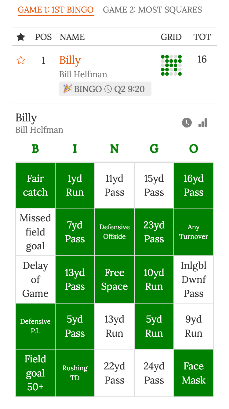 Nfl Football Bingo Online, Auto Scoring, Free Card Generation inside Football Bingo Card Generator