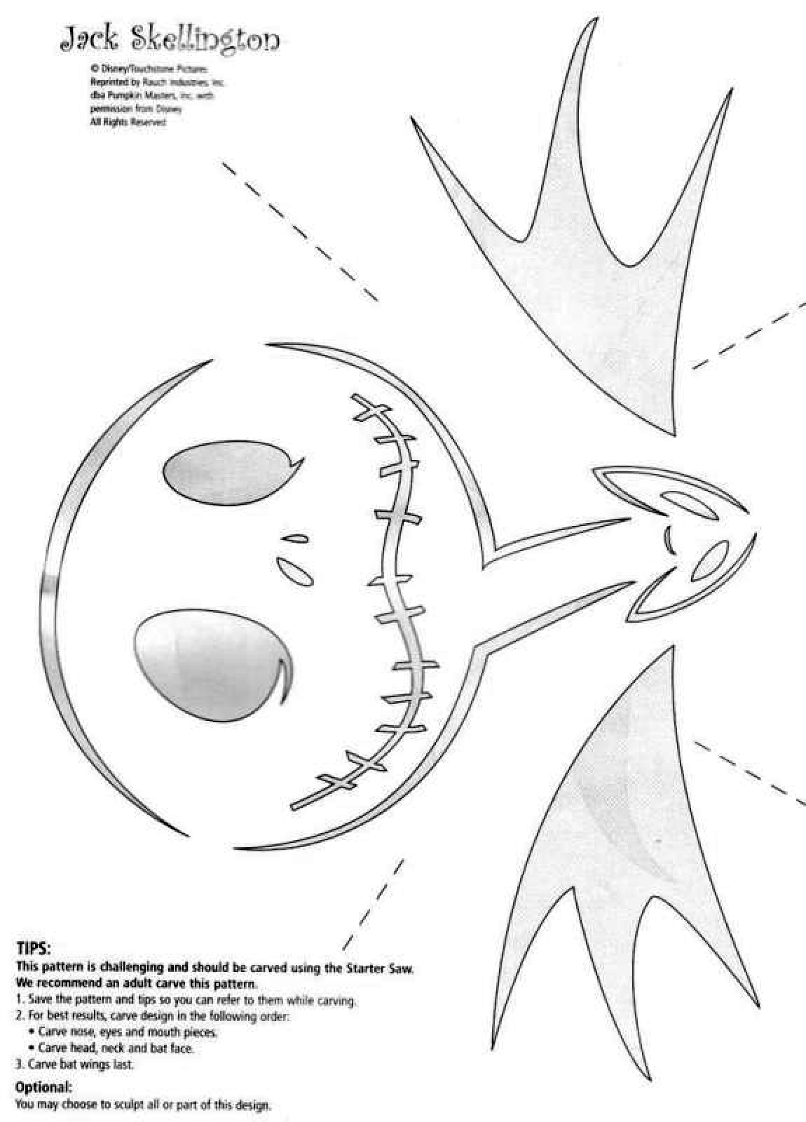 Nightmare Before Christmas: Jack Skellington (Pumpkin Stencil in Jack Skellington Stencil Free Printable