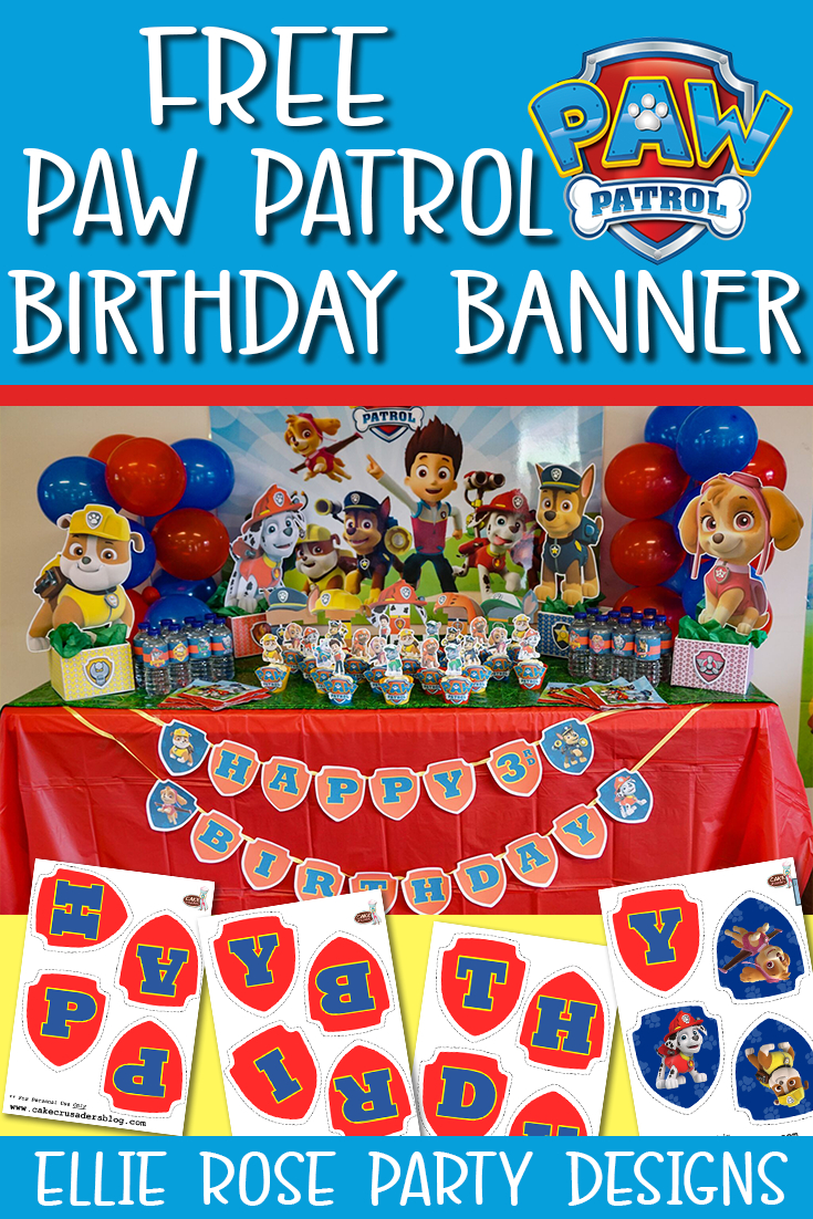 No.1 Best Free Paw Patrol Birthday Banner Printables within Paw Patrol Free Birthday Printables