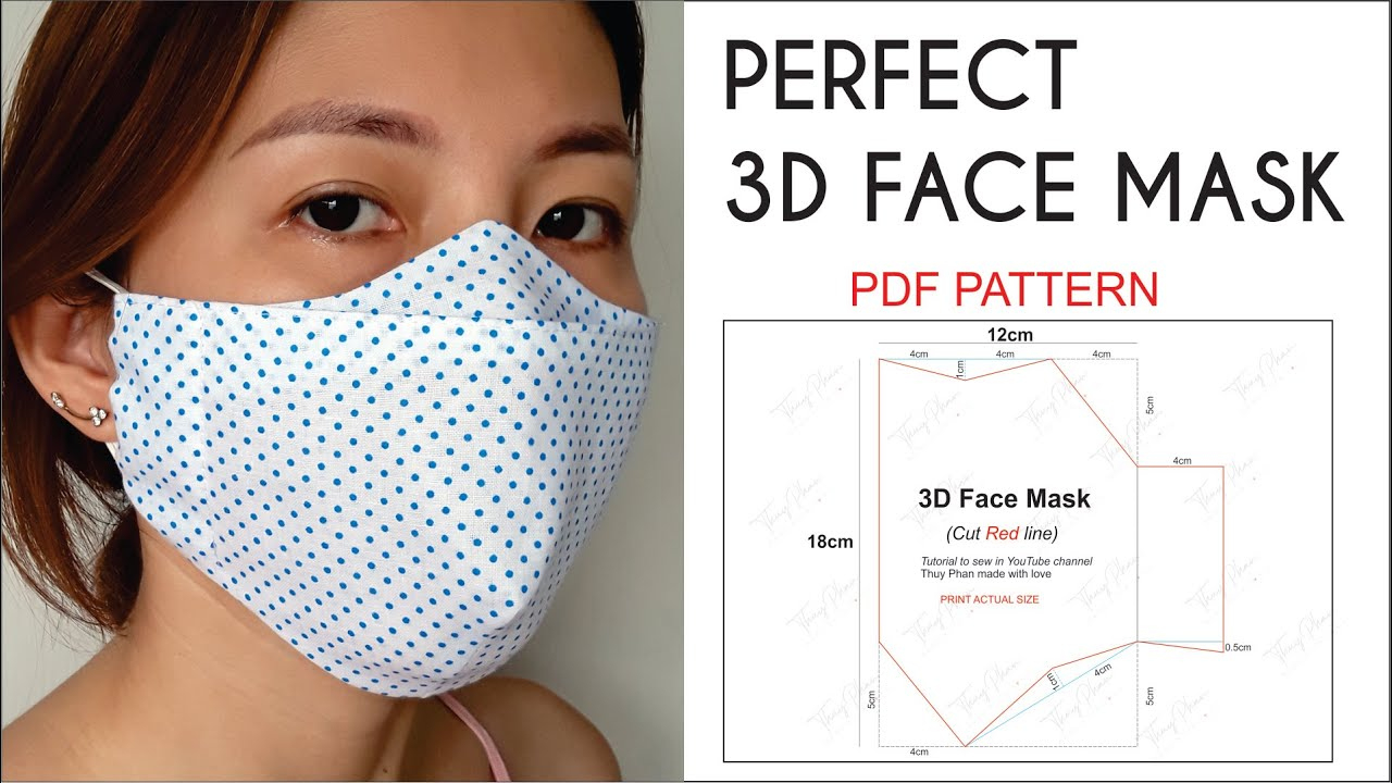 No Fog On Glasses | Perfect 3D Face Mask | Best Fit-Comfortable-Beautiful Face Mask | Pdf Pattern with Free Printable 3D Face Mask Pattern