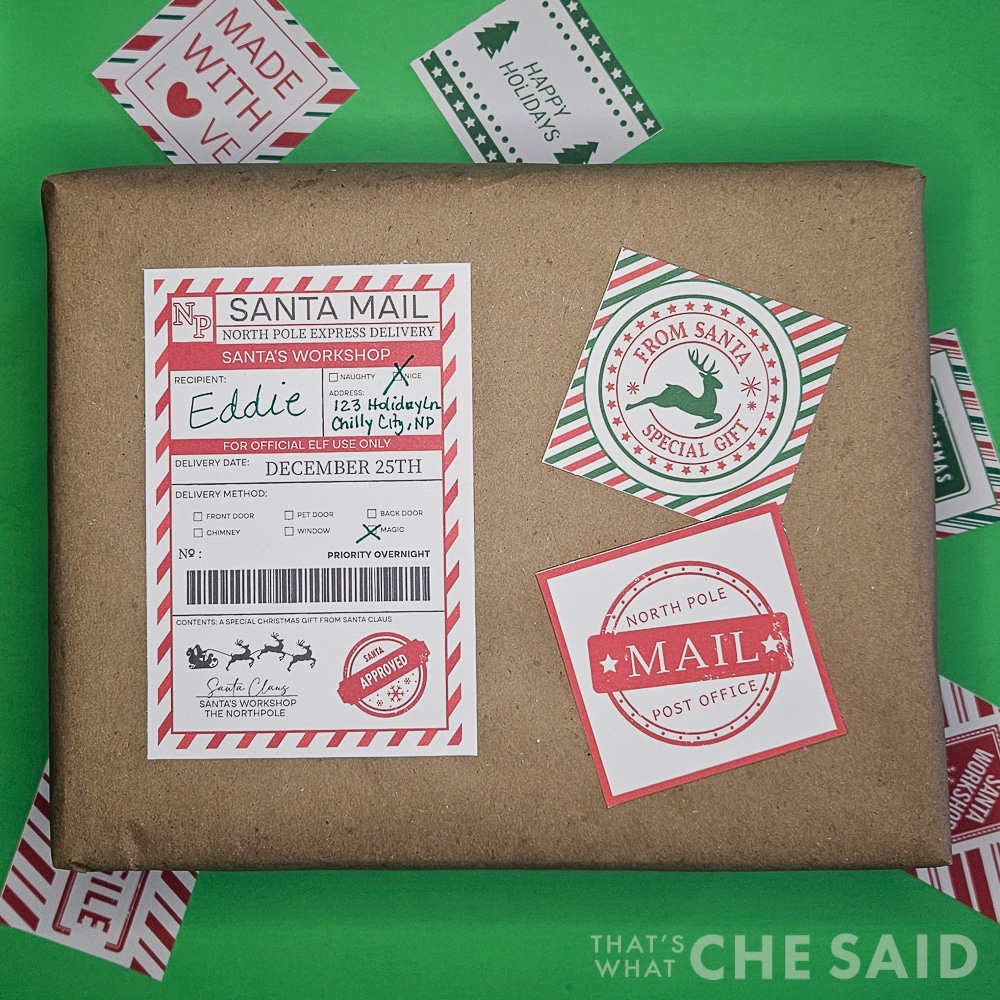 North Pole Shipping Labels - Free Printable – That&amp;#039;S What {Che inside Free Printable Santa Shipping Label