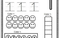 Number 1 Worksheet For Kids with Preschool Numbers Worksheet Printable
