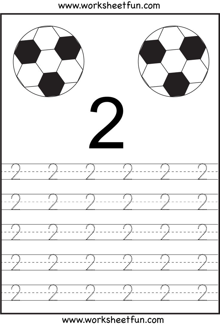 Number Tracing Worksheets For Kindergarten- 1-10 – Ten Worksheets intended for Number Two Worksheet Printable