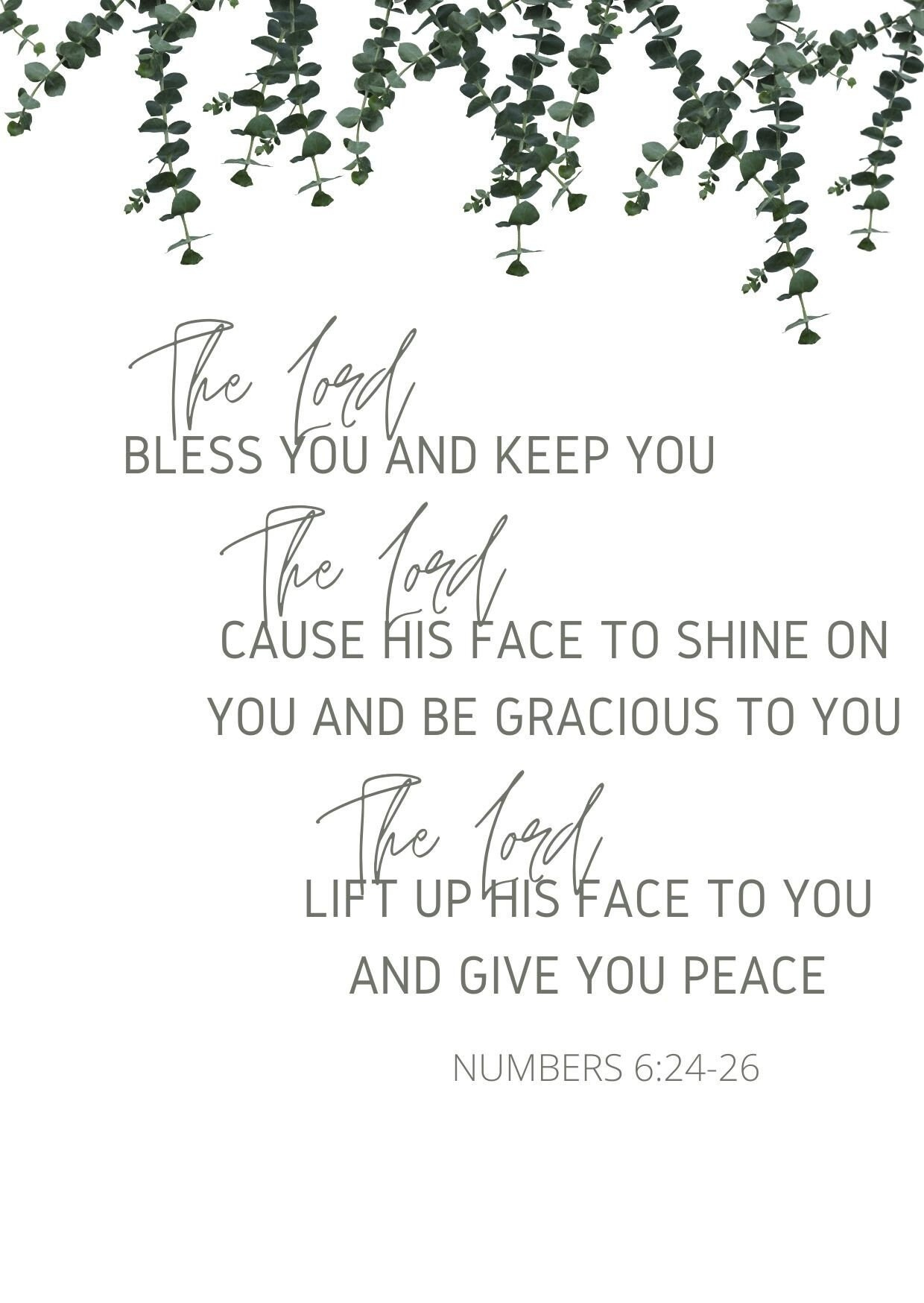 Numbers 6:24-26 Printable - Etsy regarding Numbers 6 24 26 Free Printable