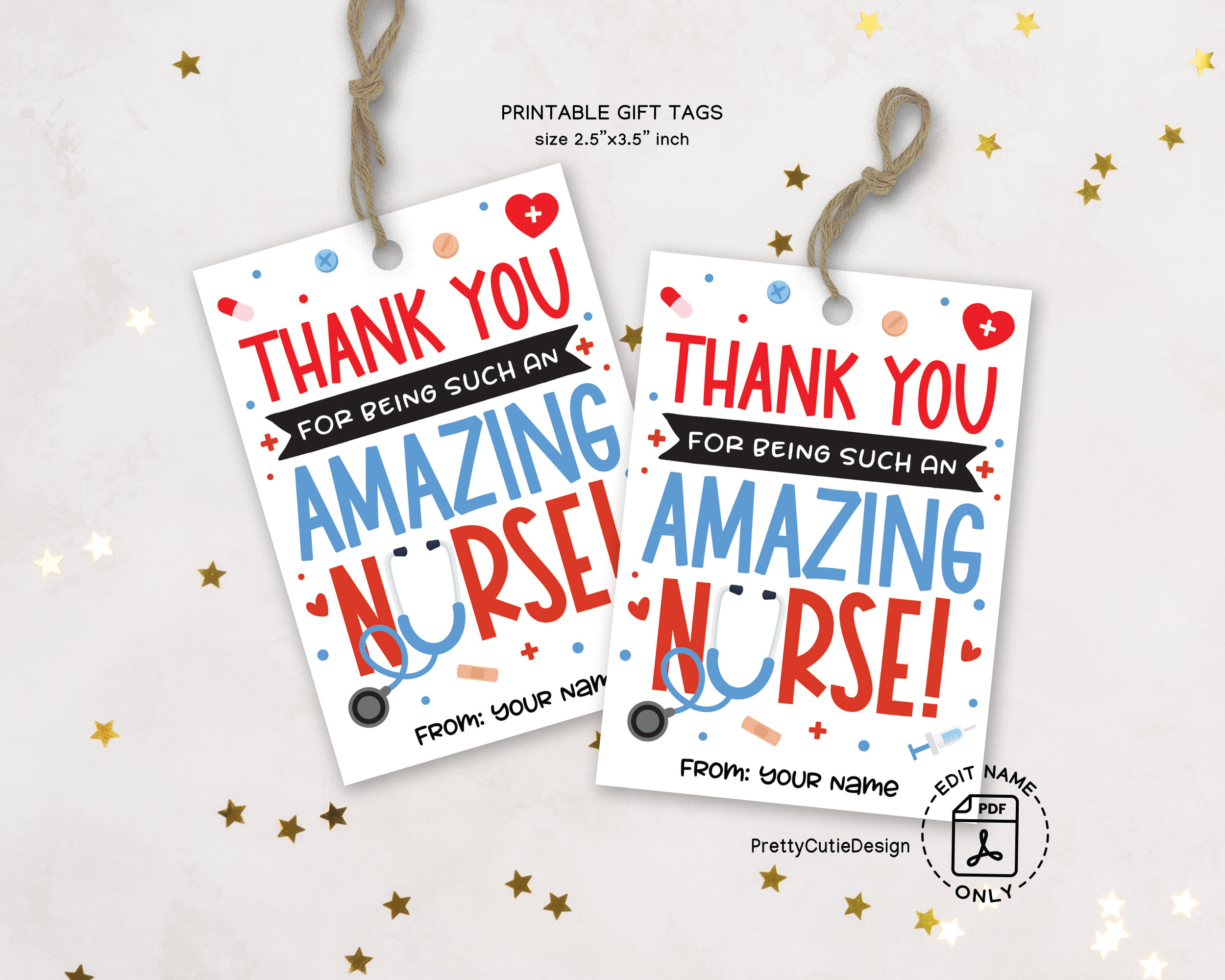 Nurse Appreciation Week Printable Gift Tags, Happy Nurses Week Gift Tag, Nurse Week 2024, Printable Nurse Week Tags, Nurse Week Thank You inside Free Printable Nurse Gift Tags