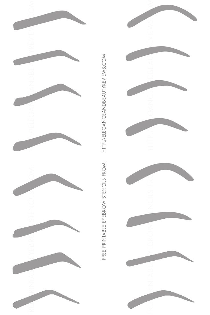 Online Eyebrow Stencils - 5 Free Pdf Printables | Printablee for Printable Eyebrow Practice Sheets