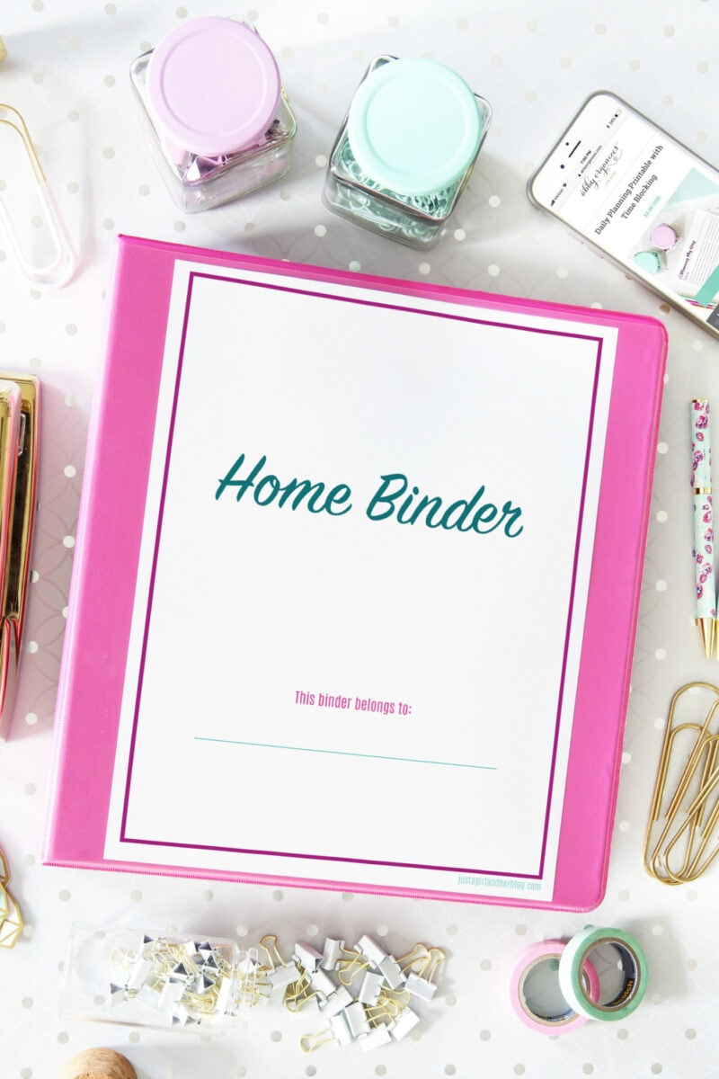 Organized Home Binder With Free Printables! | Abby Organizes for Free Printables For Household Binder