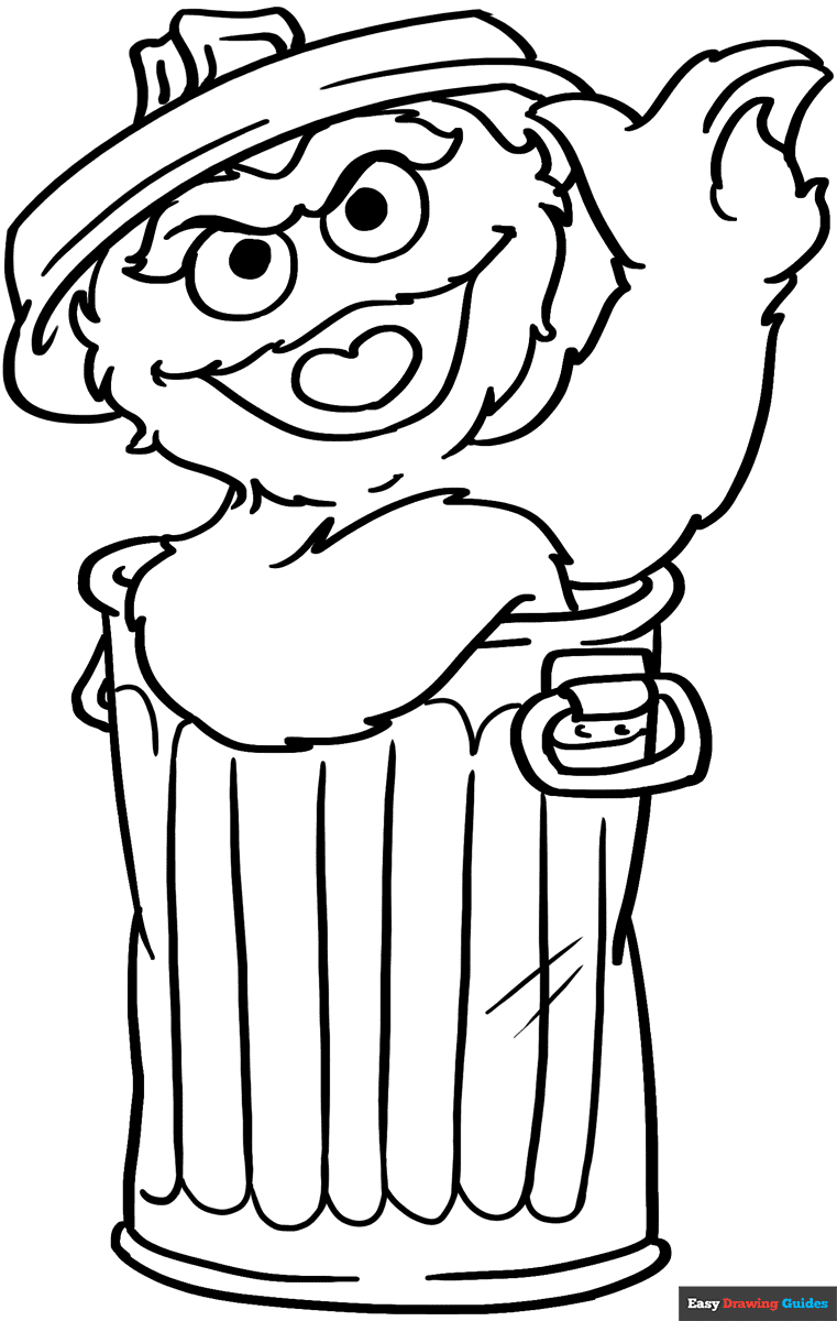 Oscar The Grouch From Sesame Street Coloring Page | Easy Drawing with regard to Oscar The Grouch Printable