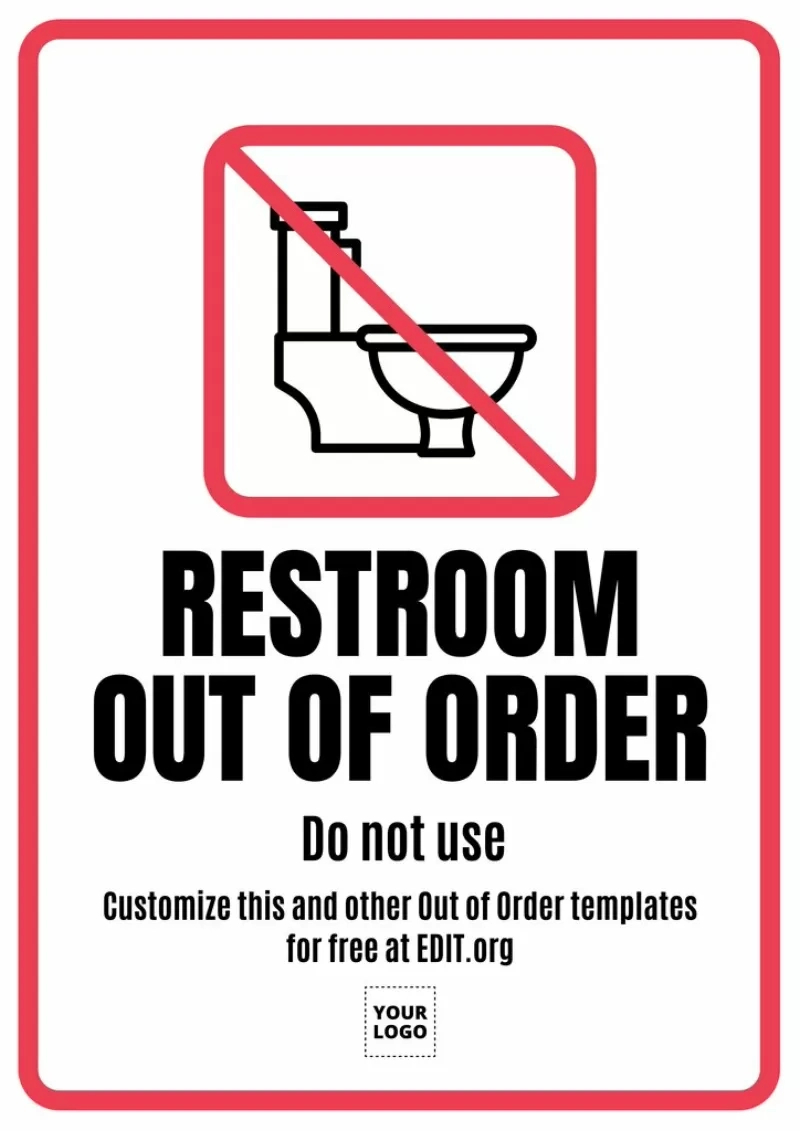 Out Of Order Signs To Edit Online And Print regarding Bathroom Out Of Order Sign Printable