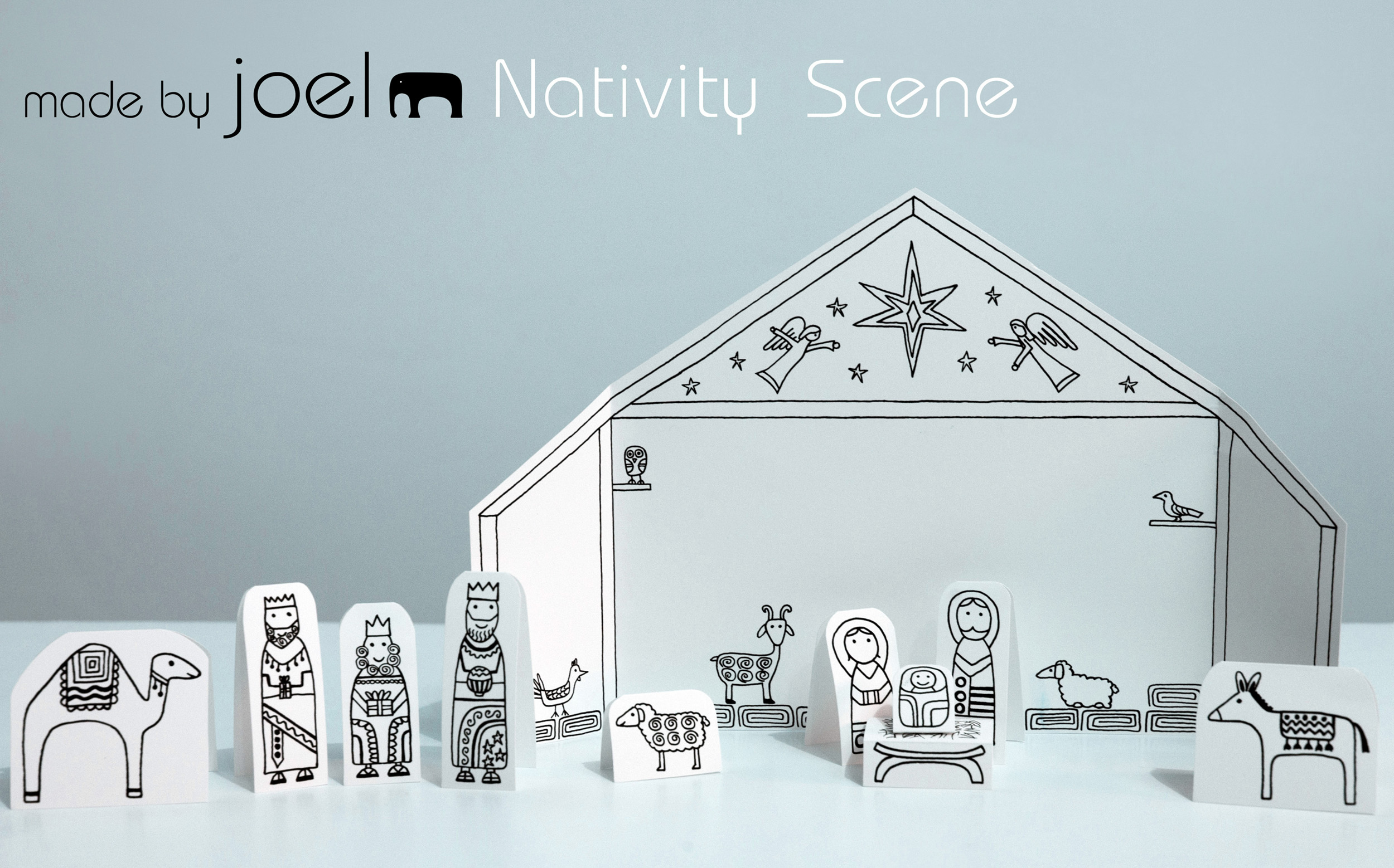 Paper City Nativity Scene – Madejoel in Free Printable Nativity Set