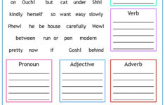Parts Of Speech Worksheets inside Printable Grammar Worksheets 6Th Grade Free