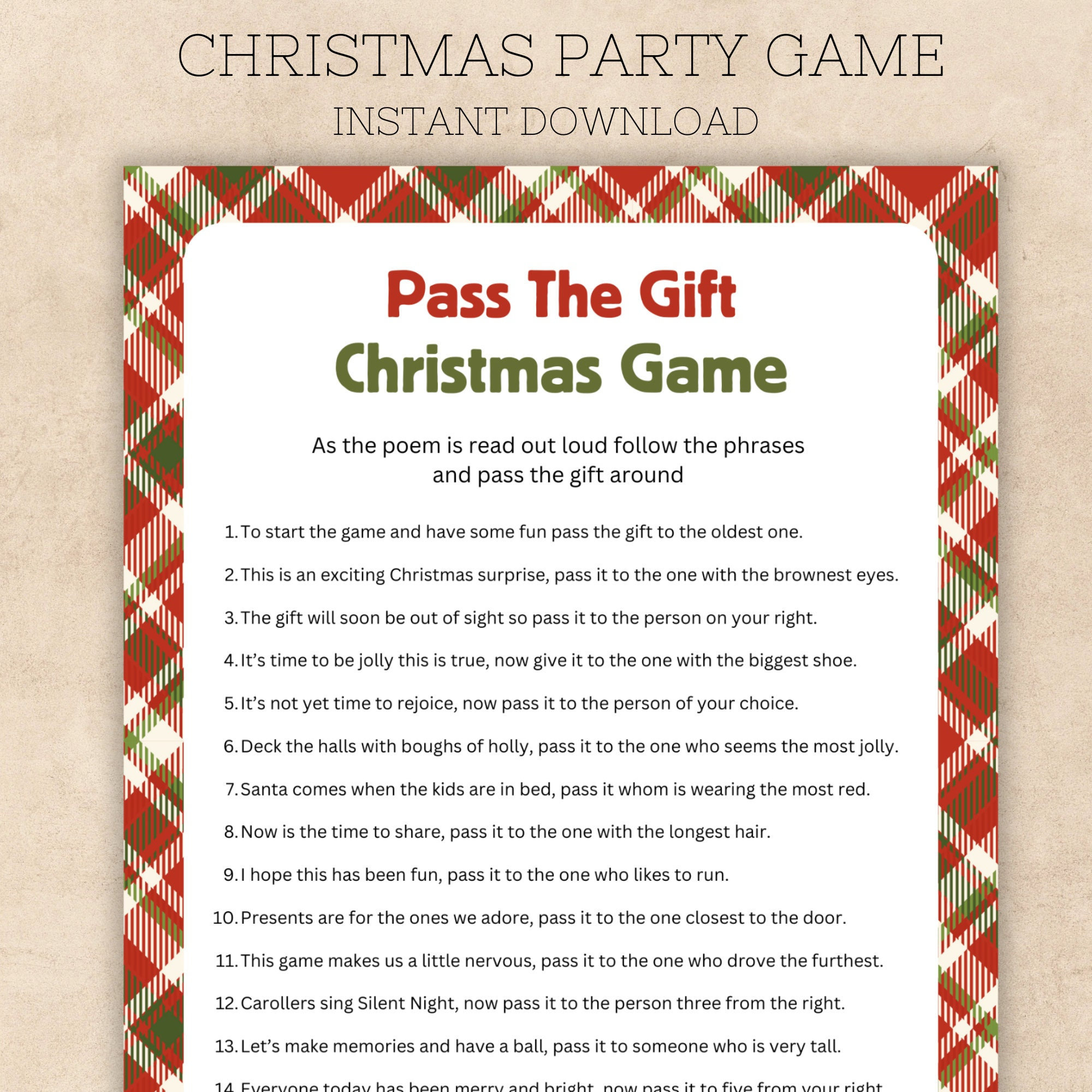 Pass The Gift Christmas Game Printable, Office Christmas Party within Pass the Present Game Printable