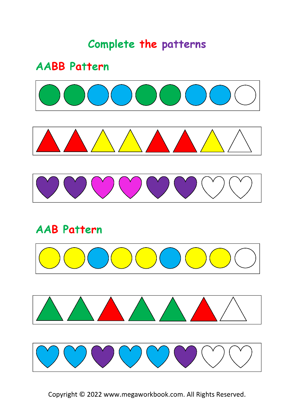 Patterns For Preschool - Patterns For Kindergarten - Pattern throughout Printable Kindergarten Patterns Worksheets