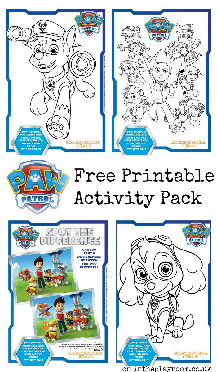 Paw Patrol Colouring Pages And Activity Sheets (Free Printables) in Free Paw Patrol Printables