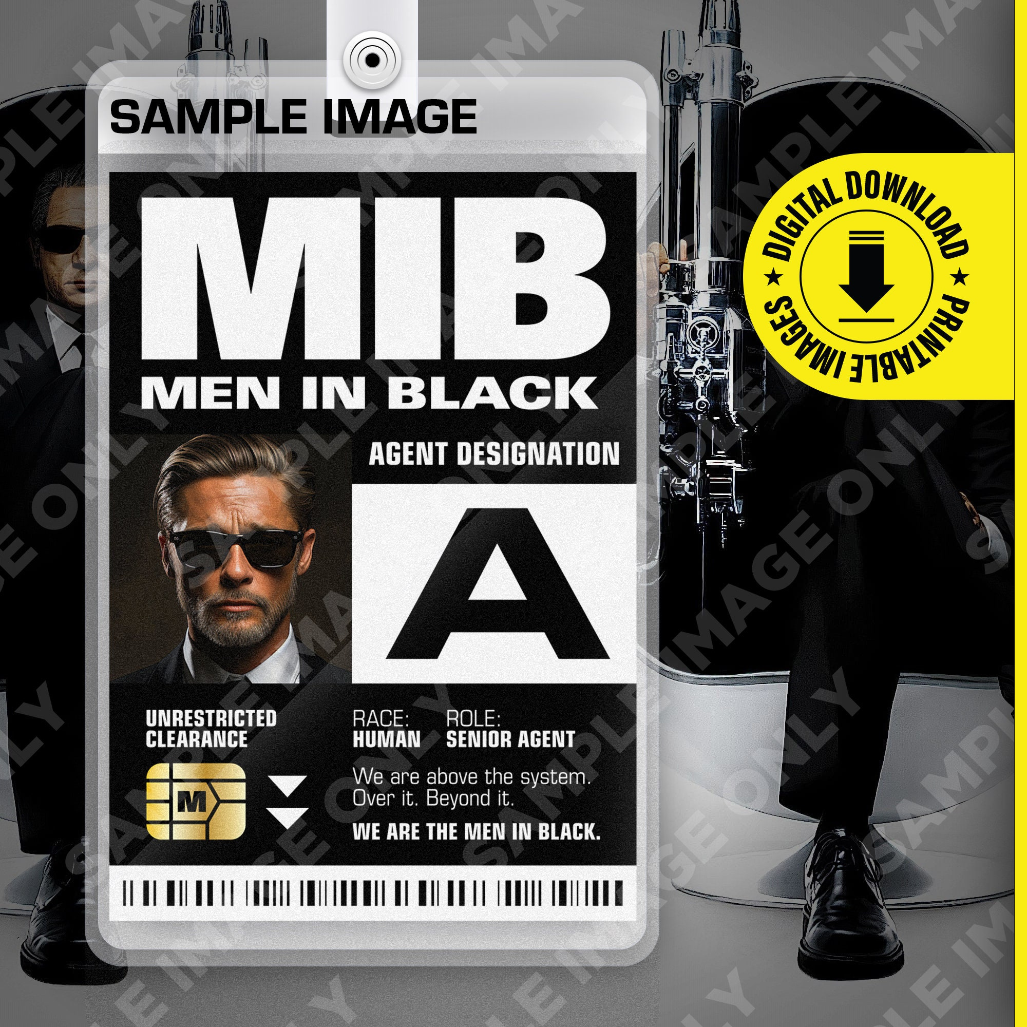 Pdf Download - Mib Spezialagent Men In Black Id Abzeichen Karte with regard to Free Printable Mib Badge Template