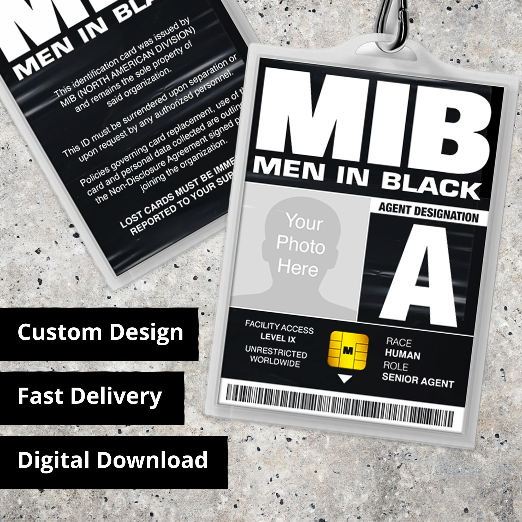 Personalisierte Mib Men In Black Id Karte - Replica Prop with regard to Identity Card Free Printable Mib Badge Template