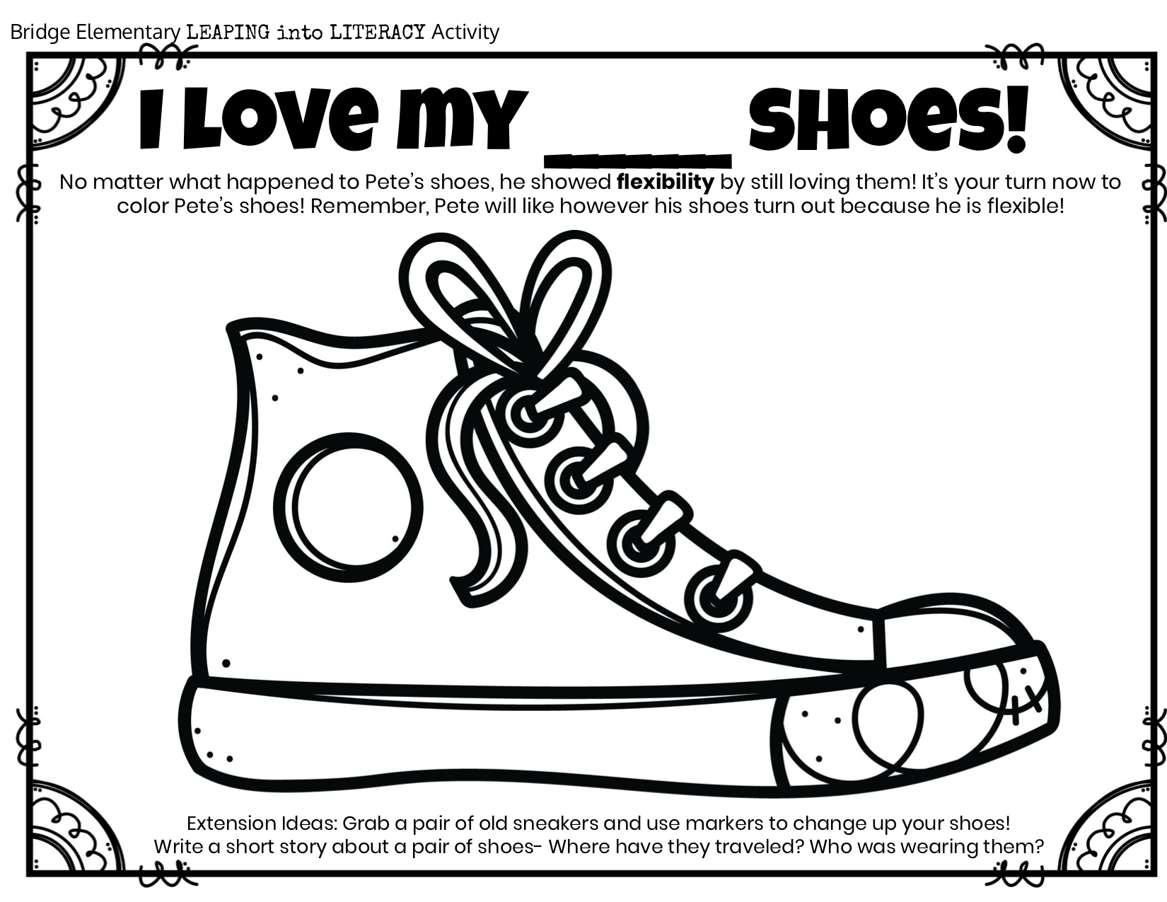 Pete The Cat White Shoes Top regarding Free Printable Pete the Cat Shoe Template