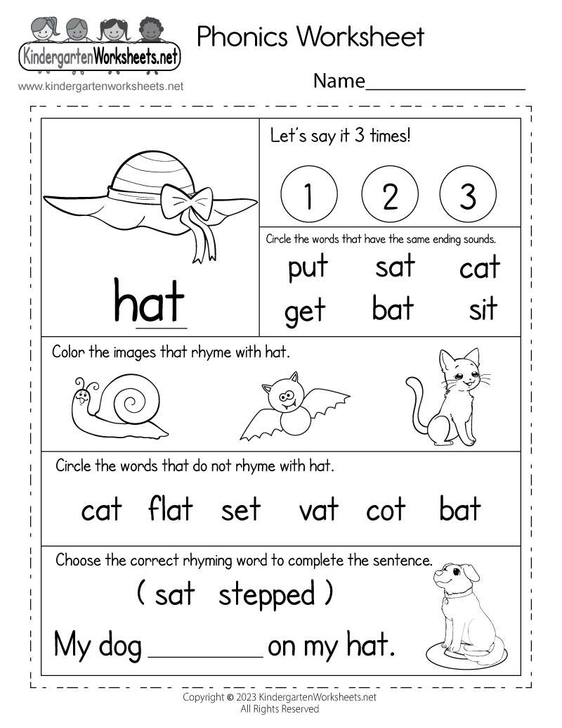 Phonics Worksheet - Free Printable, Digital, &amp;amp; Pdf regarding Printable Kindergarten English Worksheets