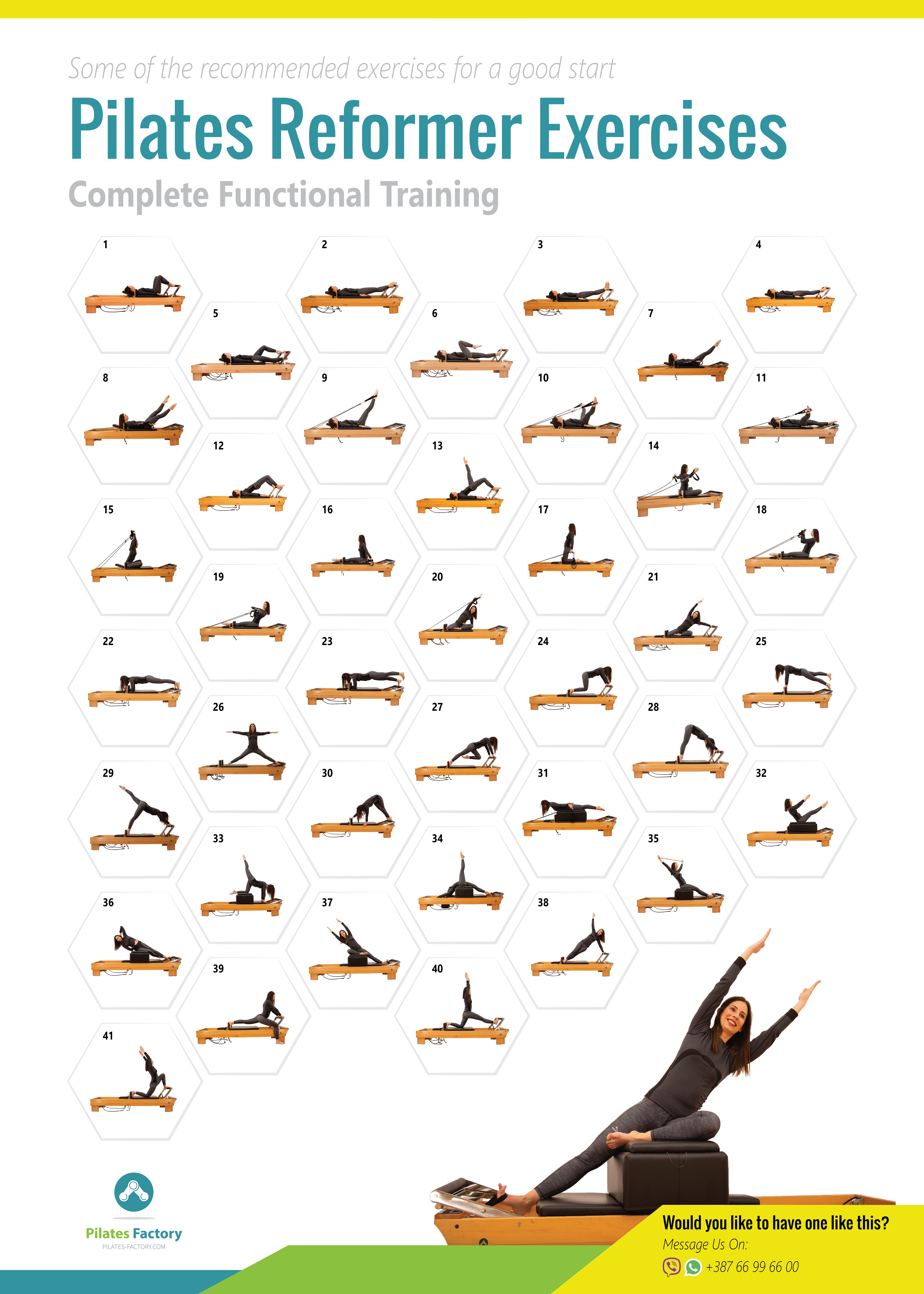 Pilates Reformer Exercises Free Poster inside Printable Pilates Reformer Exercises Chart Free