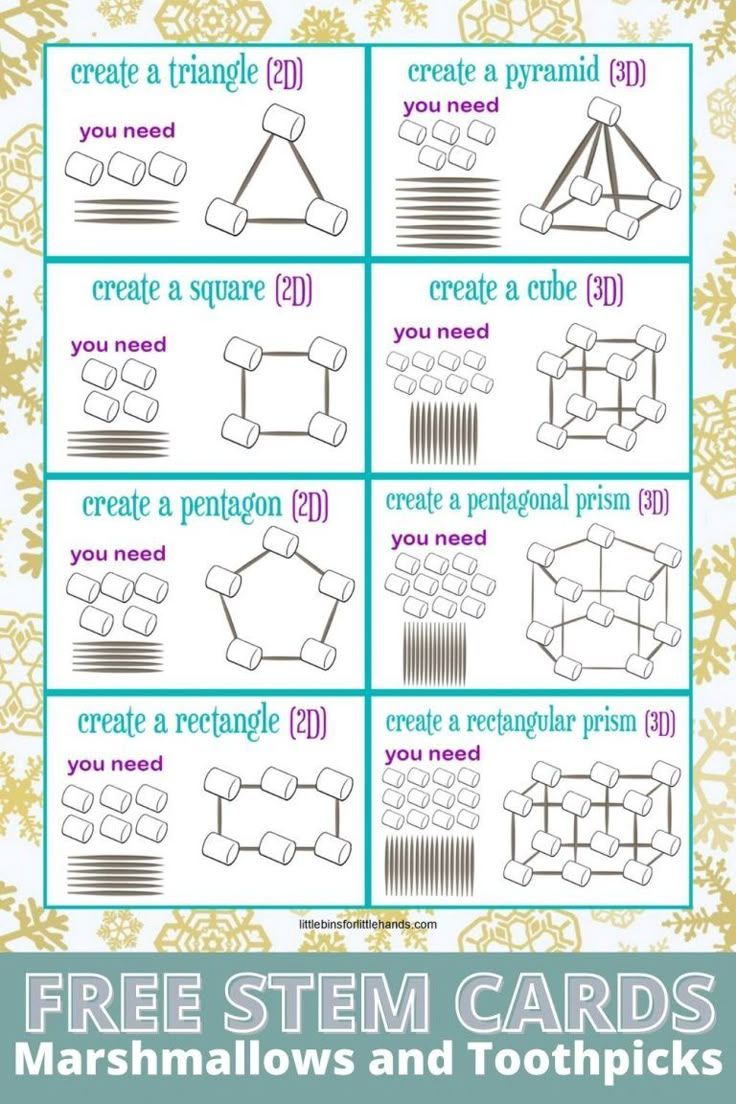 Pin On 2Nd Grade! for Free Printable Marshmallow and Toothpick Geometry Cards