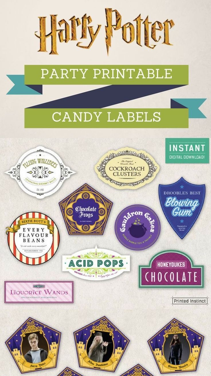Pinallison Blankenship On Abbie&amp;#039;S 6! | Harry Potter Candy with Free Printable Harry Potter Food Labels