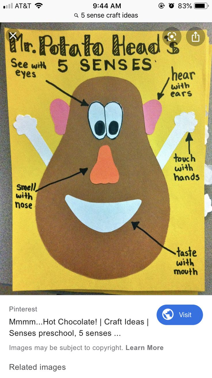 Pinkatie Brewer On Kid Crafts | Senses Preschool, Five Senses inside Mr Potato Head 5 Senses Printable Free