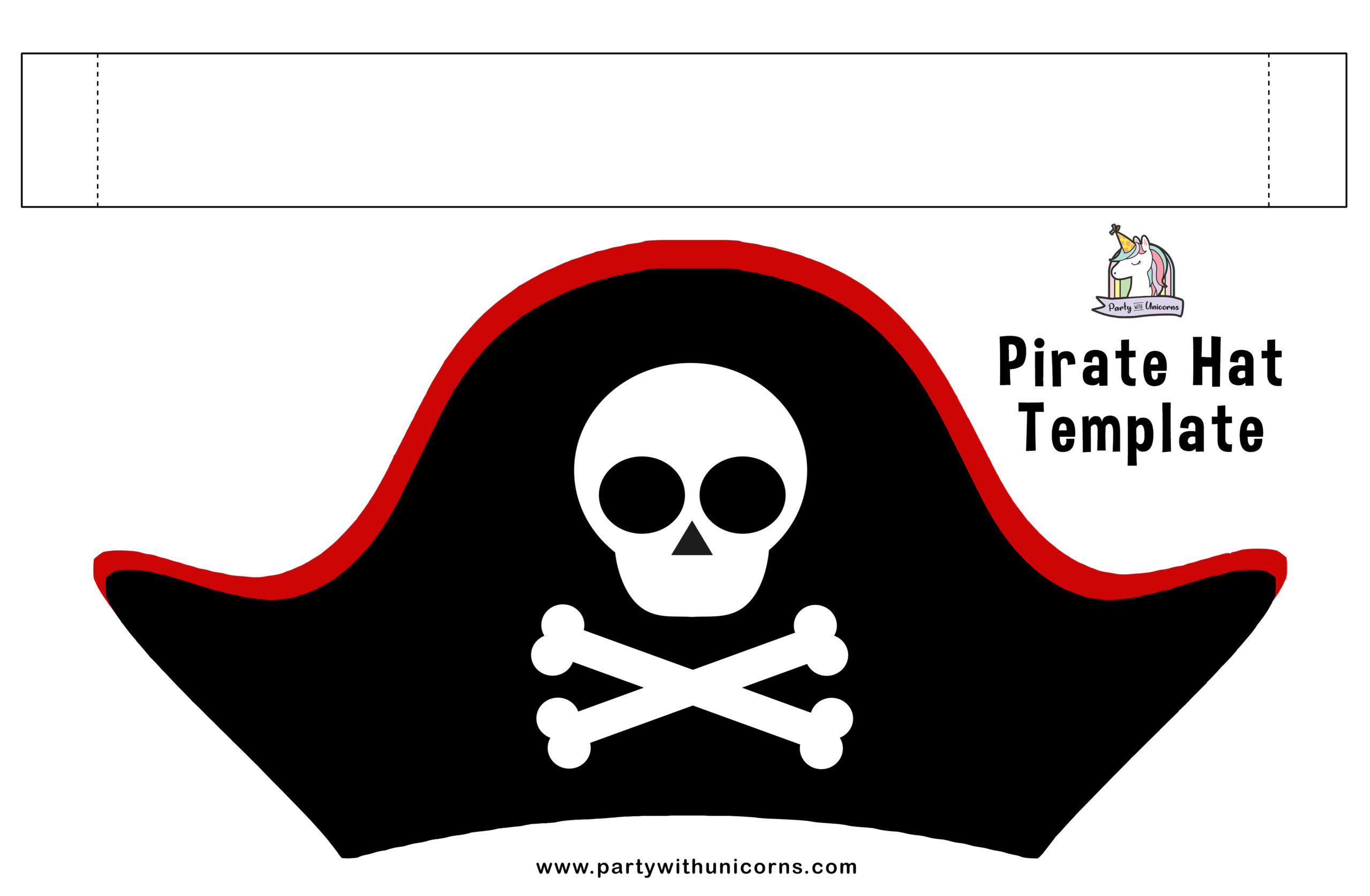 Pirate Hats For Kids pertaining to Printable Pirate Hat Template