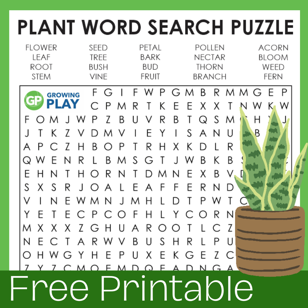 Plant Word Search Puzzle - Growing Play regarding Plant Word Search Printable