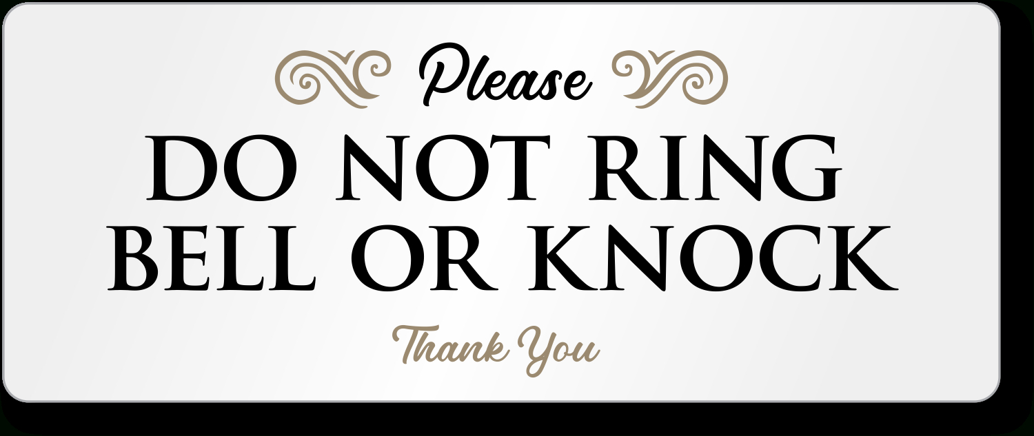 Please Do Not Ring Bell Or Knock Airbnb Sign, Sku: Se-7622 for Please Don T Ring Doorbell Sign Printable