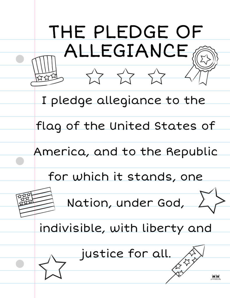 Pledge Of Allegiance Words - 20 Free Printables | Printabulls for Free Printable Pledge Of Allegiance Printable