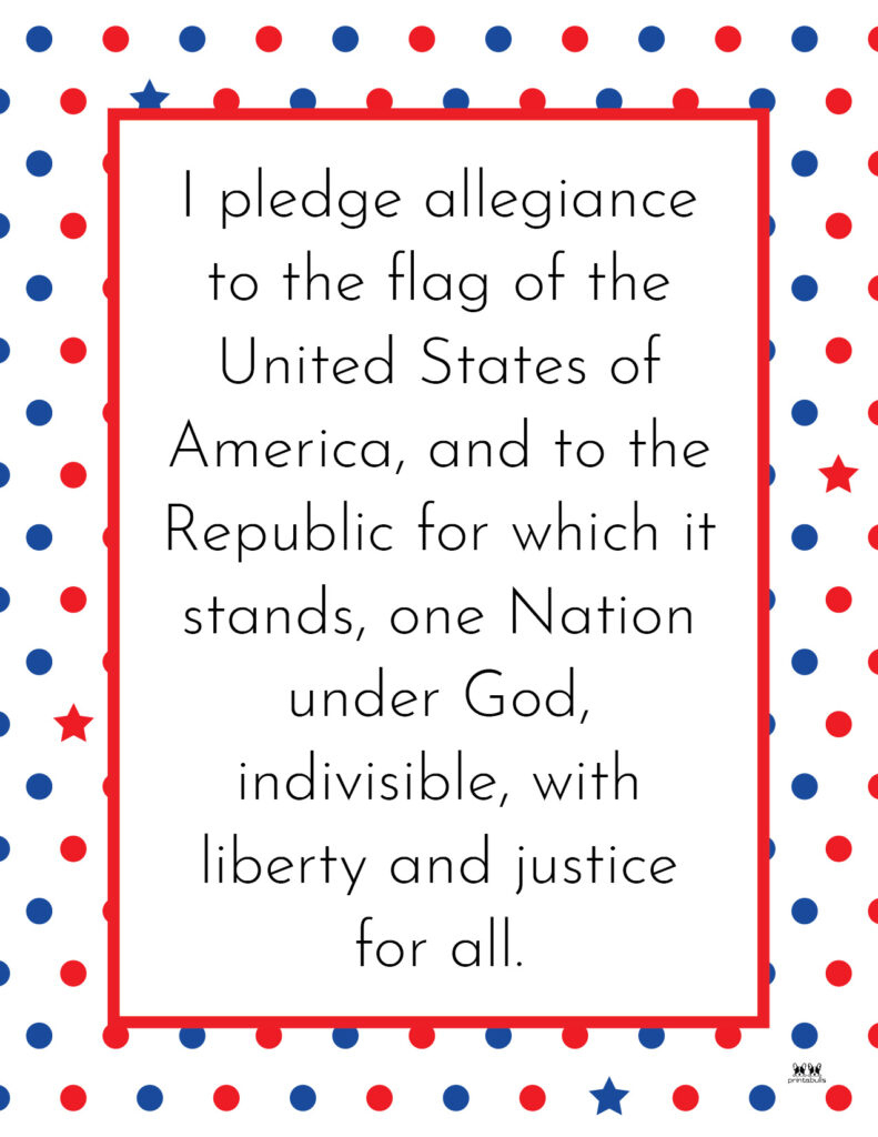 Pledge Of Allegiance Words - 20 Free Printables | Printabulls throughout Free Printable Pledge Of Allegiance