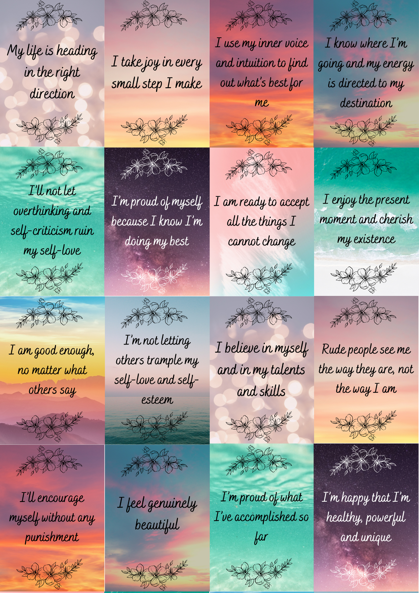 Positive Affirmation Cards in Affirmation Cards Free Printable