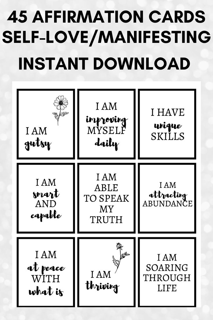 Positive Affirmation Cards Printable, Daily Affirmation Cards with regard to Positive Affirmations Free Printable