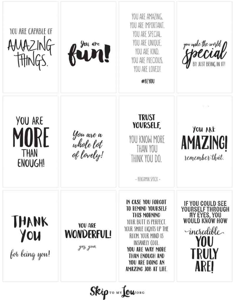 Positive Affirmations {Print And Share With Friends} | Skip To My Lou pertaining to Positive Affirmations Free Printable