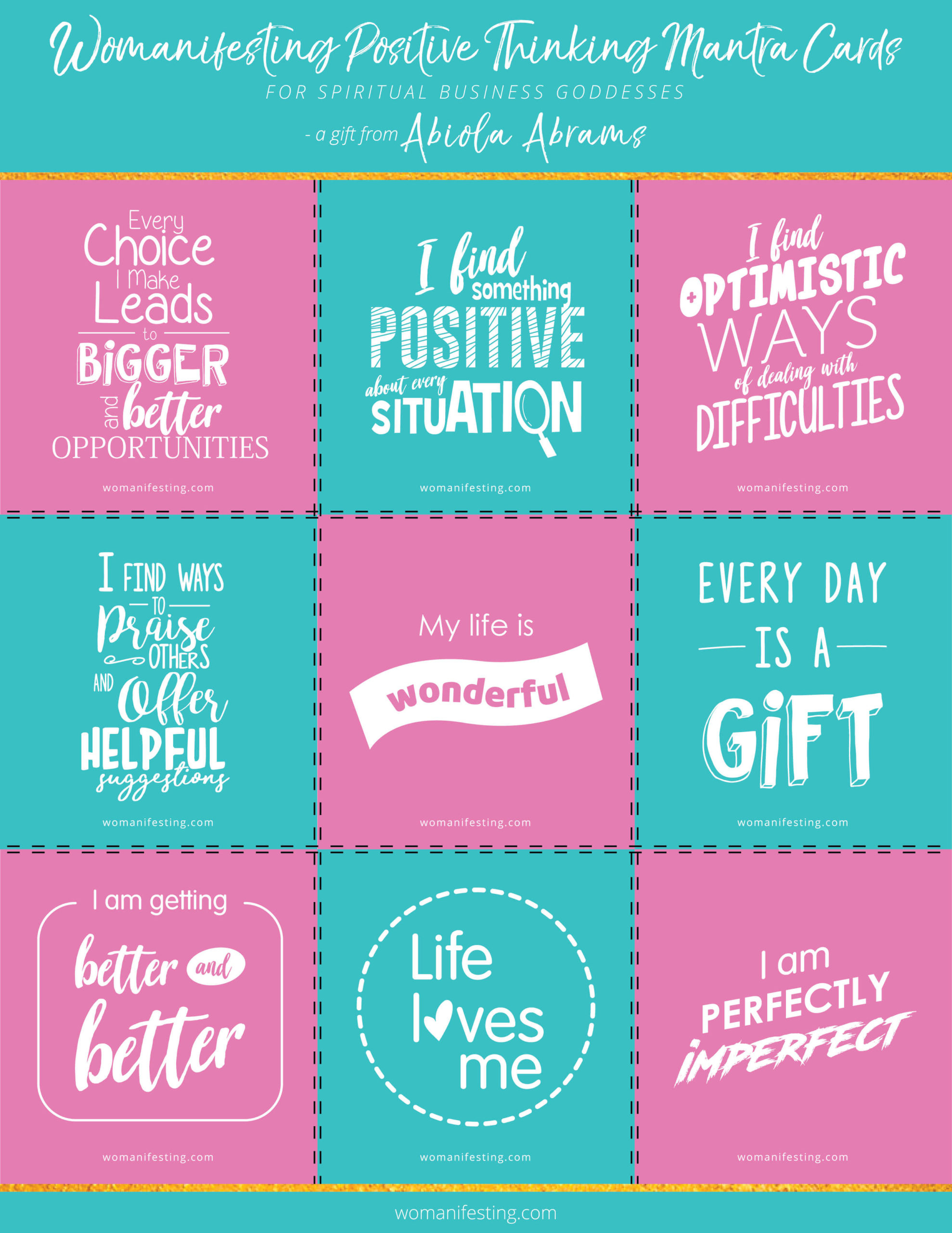 Positivity Mantras Printable Inspiration For You And Your Business with Positive Affirmations Free Printable