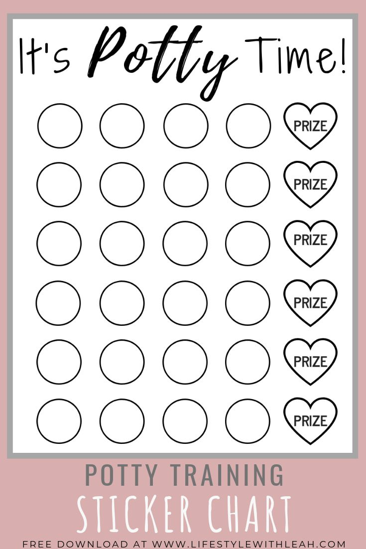 Potty Training Sticker Chart (Free Printable) - Lifestyle With Leah for Potty Train Chart Free Printable