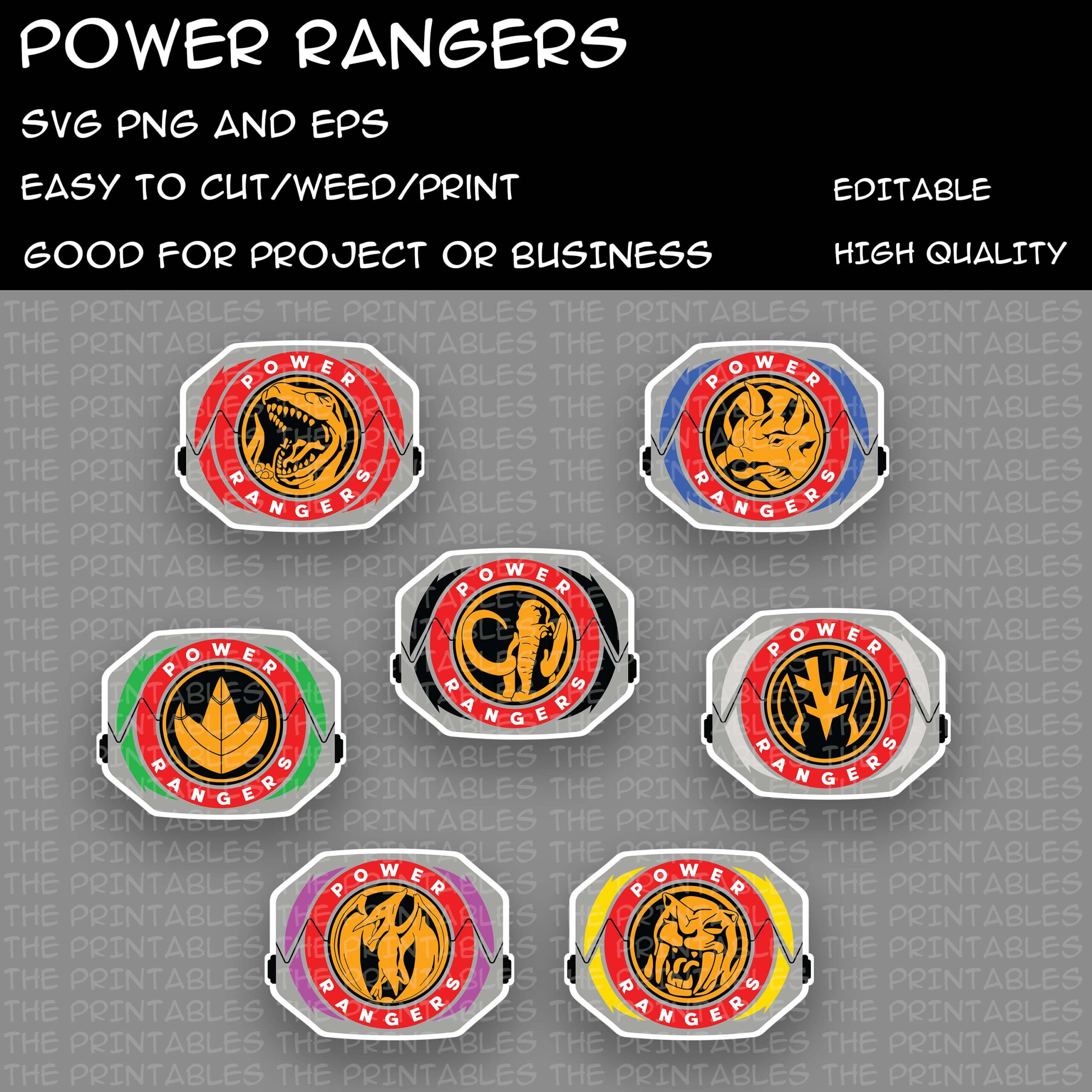 Power Danger Svg Png Digital File Symbols, Instant Download - Etsy Uk within Power Ranger Belt Buckle Printable