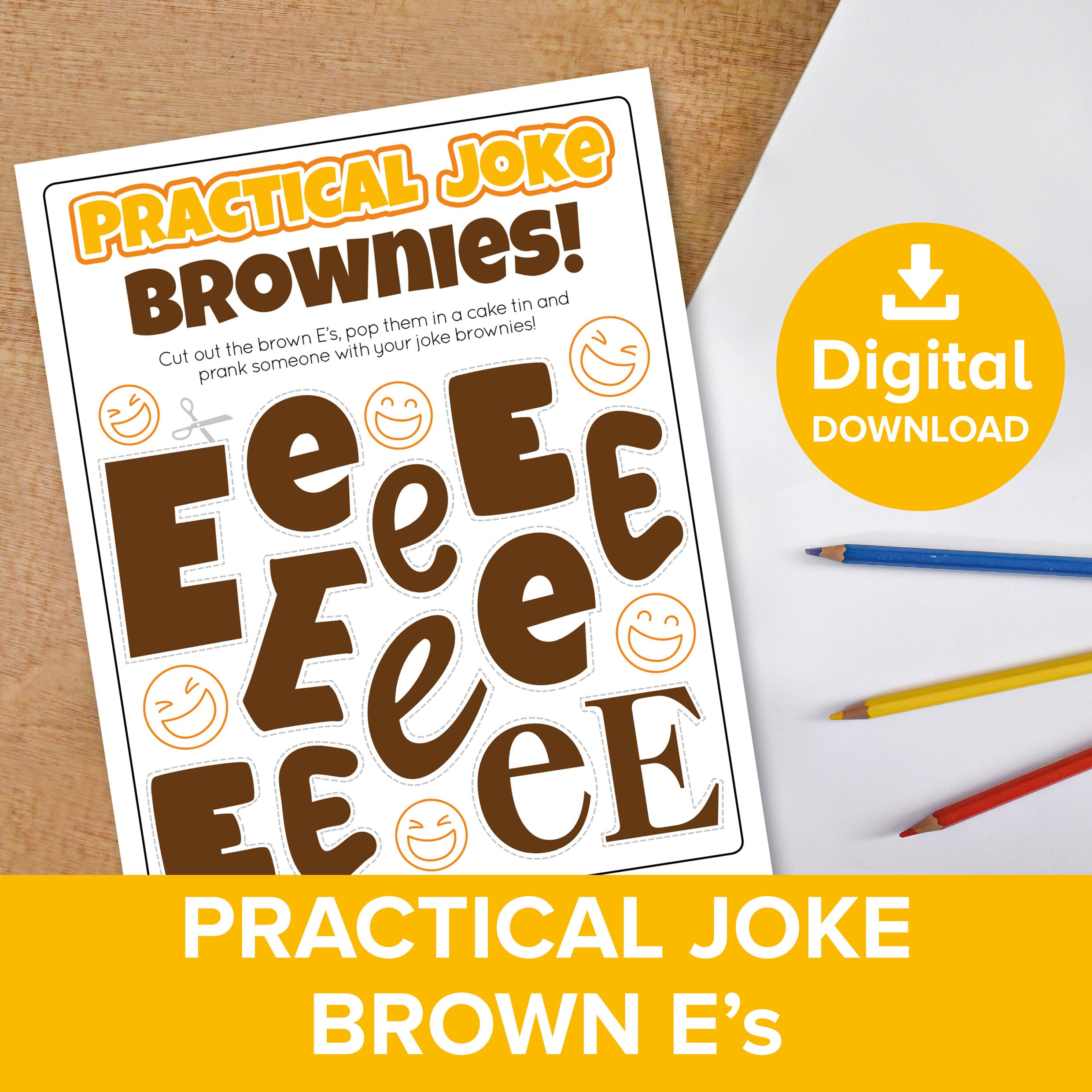 Practical Joke Brownies, Brown E&amp;#039;S Funny Kids Prank, Cut-Out regarding Brown E Prank Printable