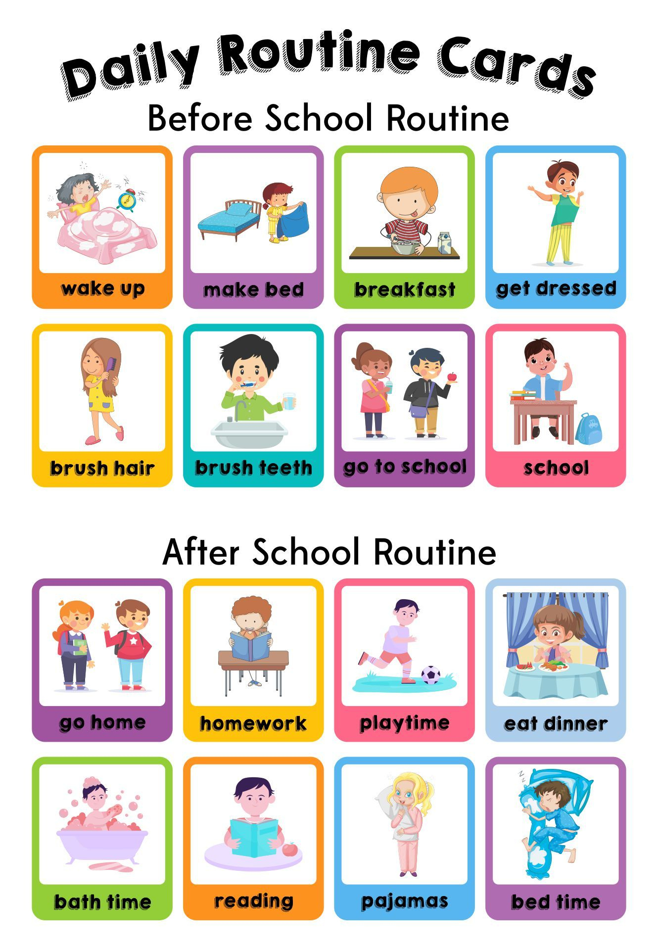 Preschool Visual Daily Schedule - 10 Free Pdf Printables | Printablee inside Printable Routine Cards Free