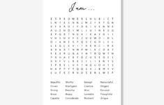 Printable Affirmation Word Search | Mental Health Word Search within Motivational Word Search Printable