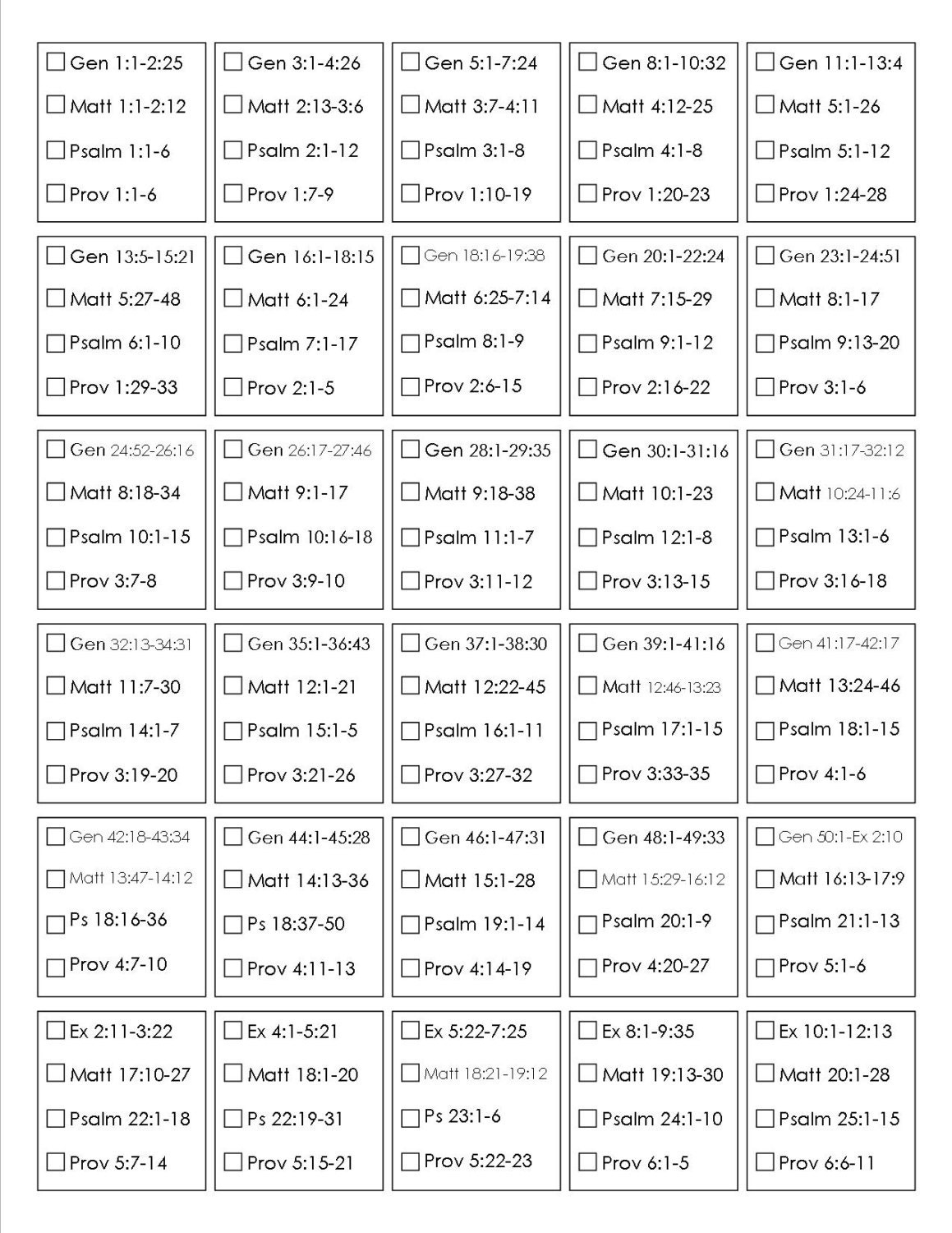 Printable Bible Reading Plan | Read The Bible In One Year - Etsy with Free Printable Read the Bible in a Year Plan